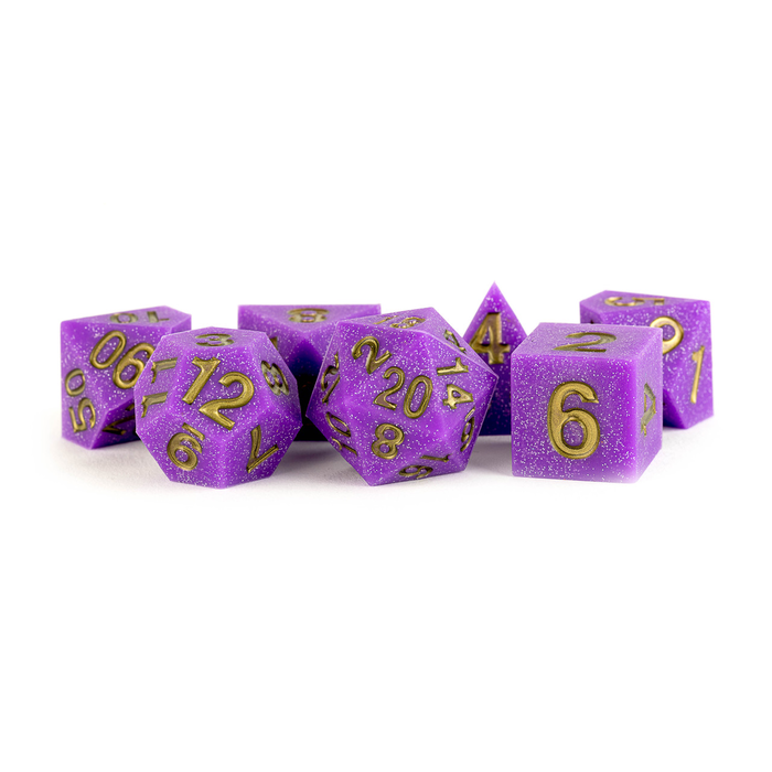 Metallic Dice Games 7-Piece RPG Sharp Edge Silicone Rubber Dice Set