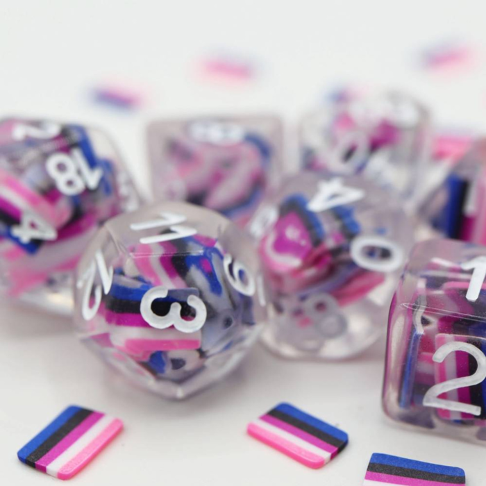 Foam Brain Games 7-Piece Resin RPG Dice Set: Pride Flag