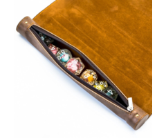 Foam Brain Games Roll Up Leatherette Dice Mat Brown
