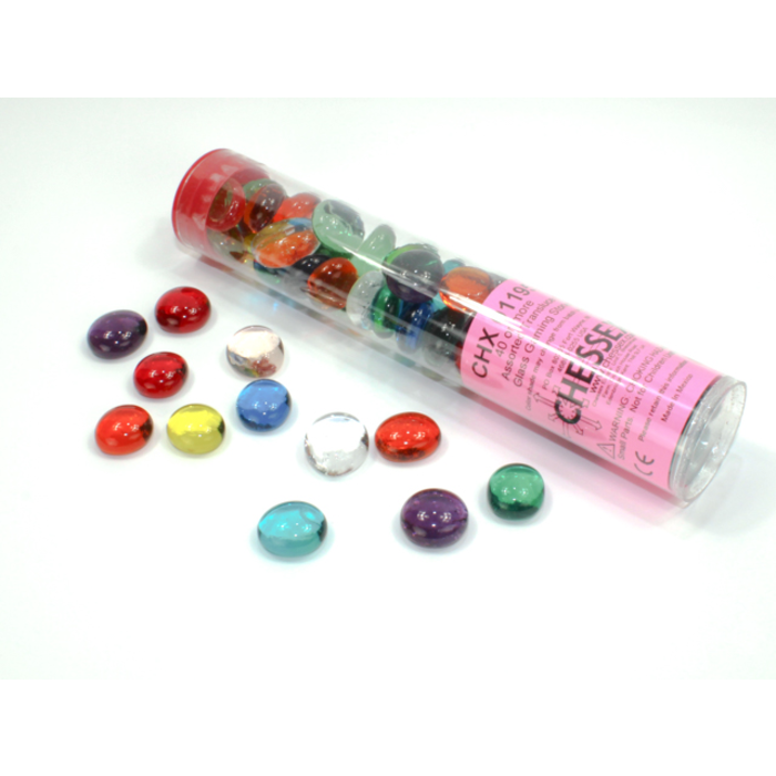 Chessex Tube of Glass Counters Translucent Colour
