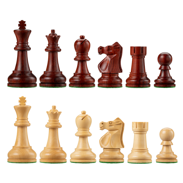 Wood Expressions Chess Pieces - Bobby Fischer Redwood/Boxwood (3.75" King)
