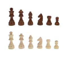 Wood Expressions Chess Pieces - French Staunton Red/White Wood (3" King)