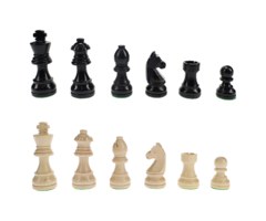 Wood Expressions Chess Pieces - French Staunton Black Stained Wood (3" King)