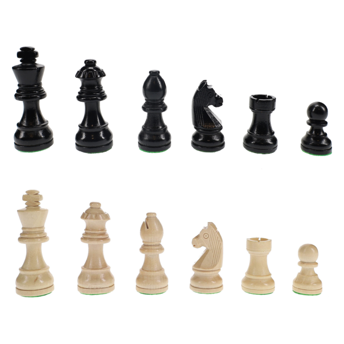 Wood Expressions Chess Pieces - French Staunton Black Stained Wood (3" King)