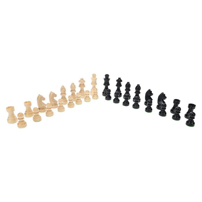 Wood Expressions Chess Pieces - French Staunton Black Stained Wood (3" King)