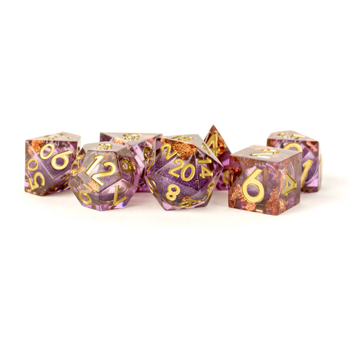 Metallic Dice Games 7-Piece RPG Dice Set: Liquid Core