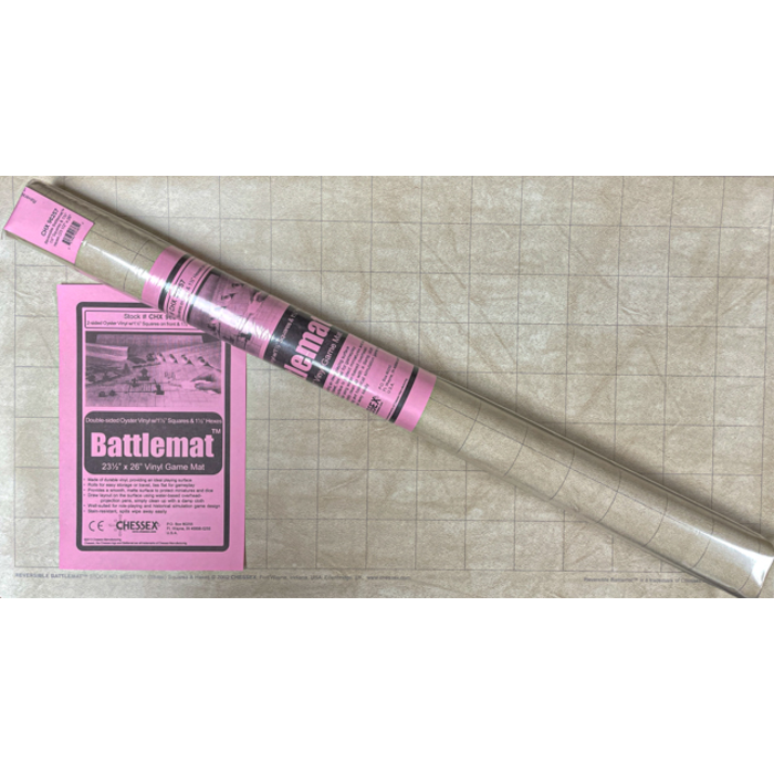 Chessex Reversible Battlemat w/ 1.5" Squares/Hexes - 23.5" x 26"