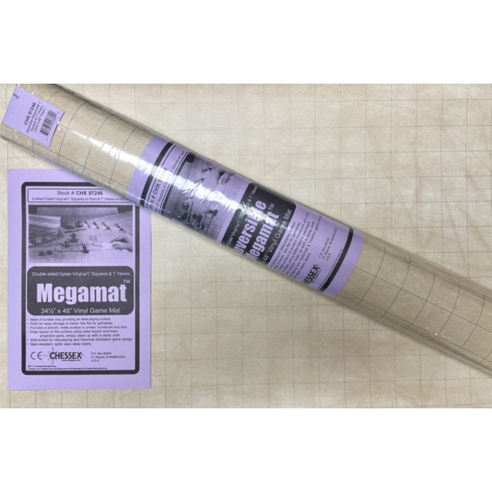 Chessex Playmat - Reversible Megamat w/ 1" Squares/Hexes - 34.5" x 48"