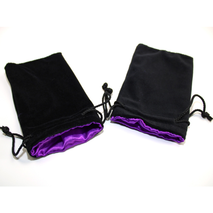 Koplow Velvet Dice Bag Black with Colour Interior