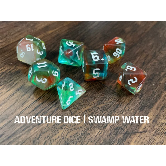 Adventure Dice 7-Piece RPG Dice Set: Water Themed
