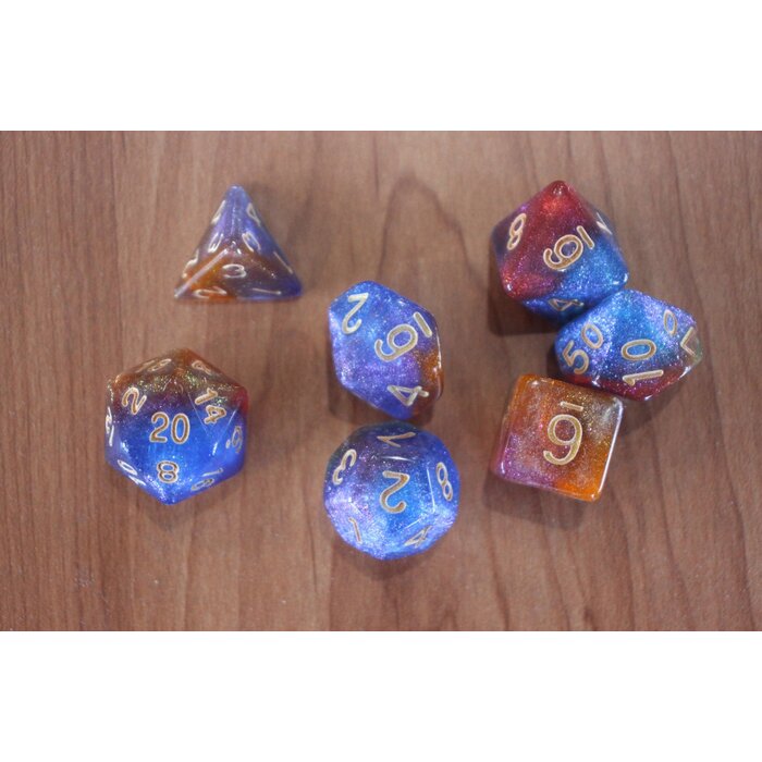 Adventure Dice 7-Piece RPG Dice Set: Happy Words