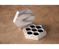 Folk Wood Wooden Dice Vault - Hex