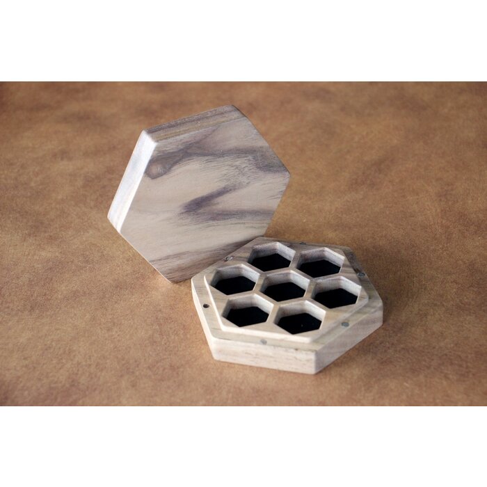 Folk Wood Wooden Dice Vault - Hex