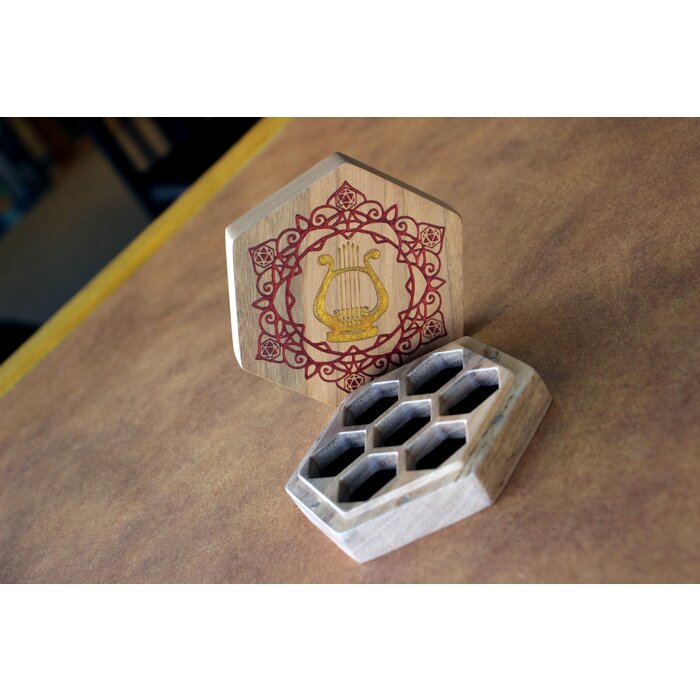 Folk Wood Wooden Dice Vault - Hex