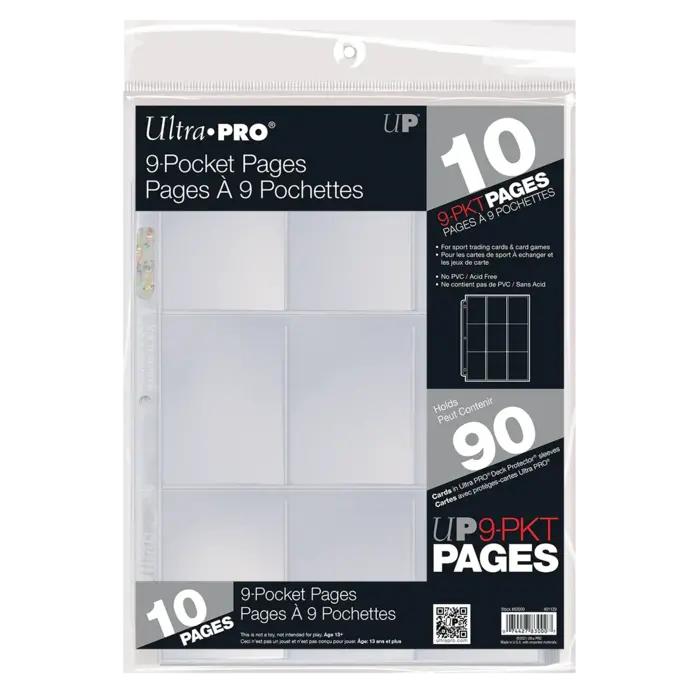 Ultra Pro 9-Pocket Pages - 10/pk - Toploading - Clear