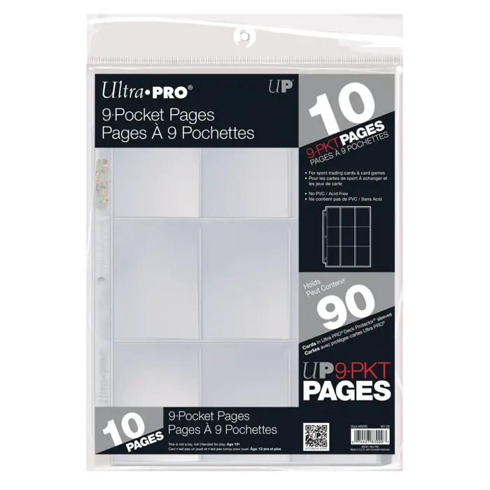 Ultra Pro 9-Pocket Pages - 10/pk - Toploading - Clear