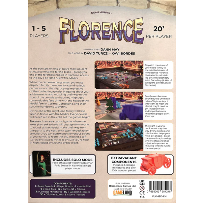 Misc Board Games Florence by Braincrack Games