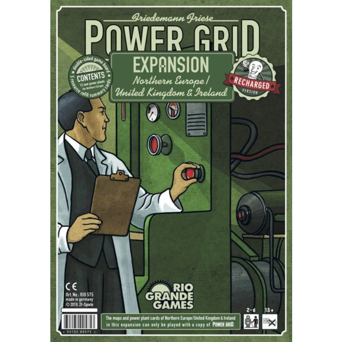 Rio Grande Games Power Grid: Northern Europe/United Kingdom & Ireland  Recharged Expansion