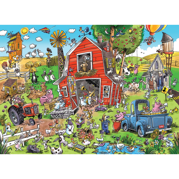 Cobble Hill Puzzles 1000 pcs - DoodleTown: Farmyard Folly