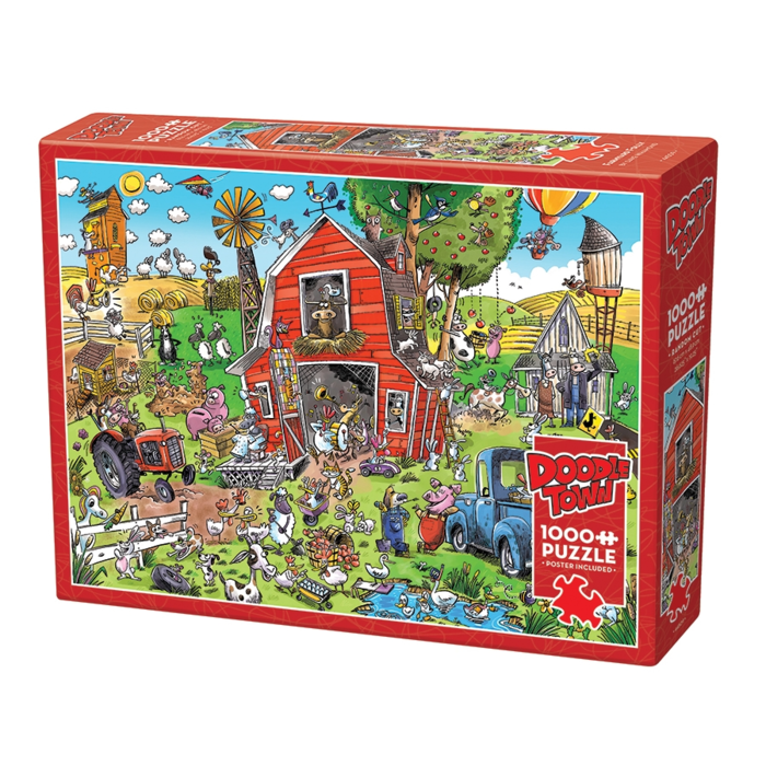 Cobble Hill Puzzles 1000 pcs - DoodleTown: Farmyard Folly