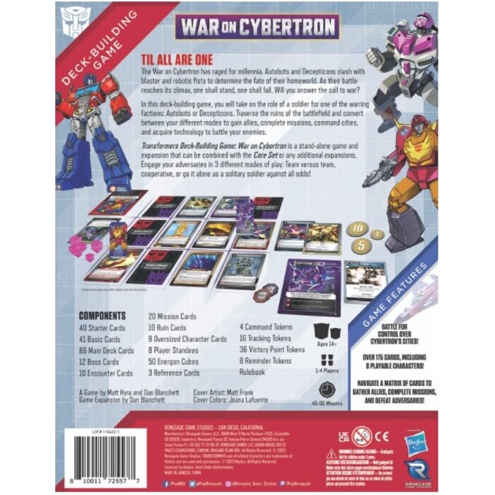 Renegade Game Studios Transformers Deck Building Game - War on Cybertron