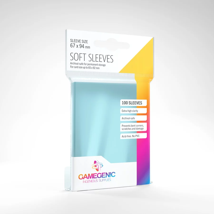 GameGenic Sleeves - 67x94mm GameGenic Soft (Clear) - 100/pk (Archival Safe)