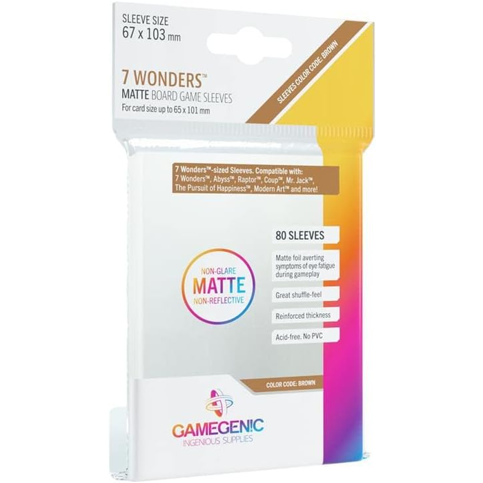 GameGenic Sleeves - 67x103mm GameGenic Matte - 80/pk (7 Wonders)