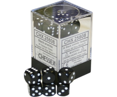 Chessex 36d6 Dice Block (12mm): Opaque (Black/White/Grey)