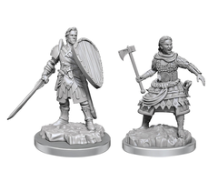 Wizkids/NECA LLC Nolzur's Marvelous Miniatures: Human Fighter Male/Female