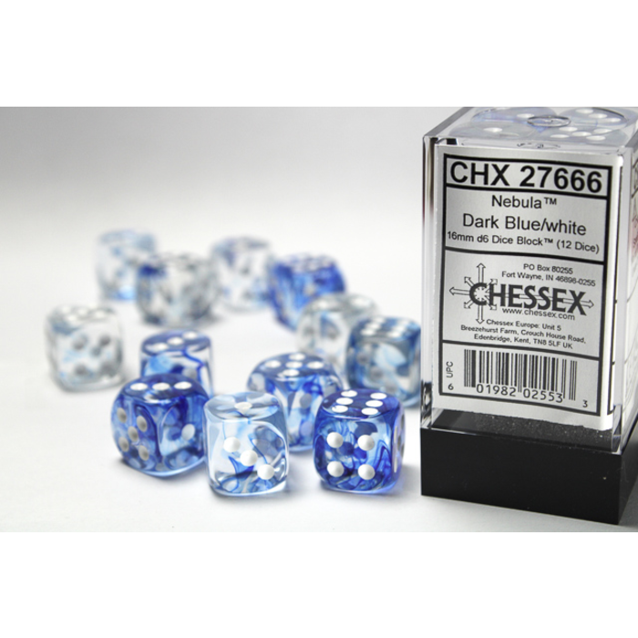 Chessex 12d6 Dice Block (16mm): Nebula (Assorted Colours)