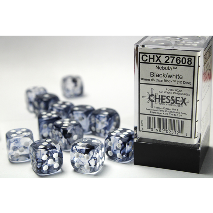 Chessex 12d6 Dice Block (16mm): Nebula (Assorted Colours)