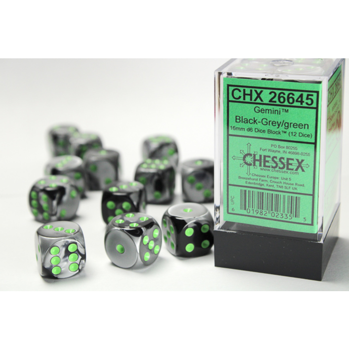 Chessex 12d6 Dice Block (16mm): Gemini (Assorted Colours)