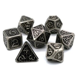 Die Hard Dice 7-Piece RPG Metal Dice Set: Drakona Collection Eldric Argentum Die Hard Dice 7-Piece RPG Metal Dice Set: Drakona Collection Eldric Argentum
