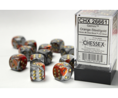 Chessex 12d6 Dice Block (16mm): Gemini Gold Pipped (Assorted Colours)