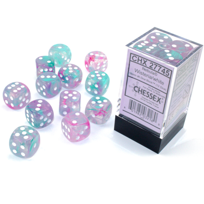 Chessex 12d6 Dice Block (16mm): Nebula (Assorted Colours)