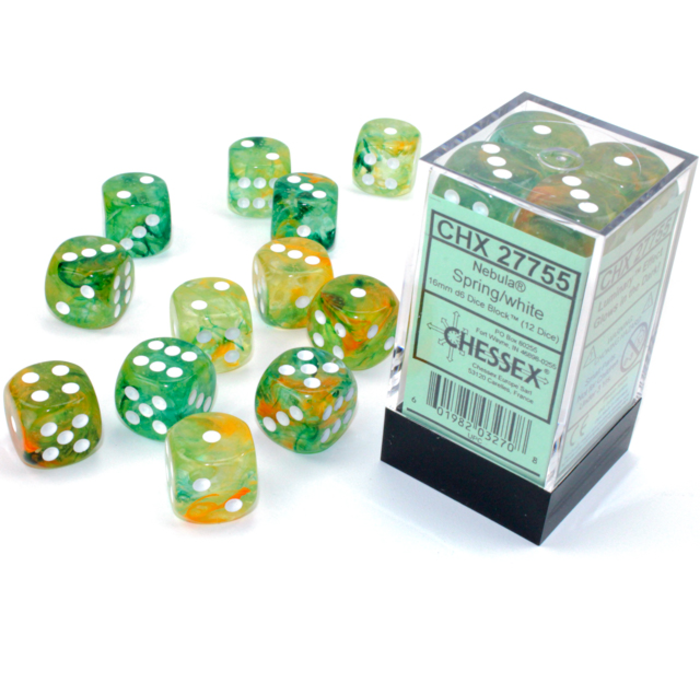Chessex 12d6 Dice Block (16mm): Nebula (Assorted Colours)
