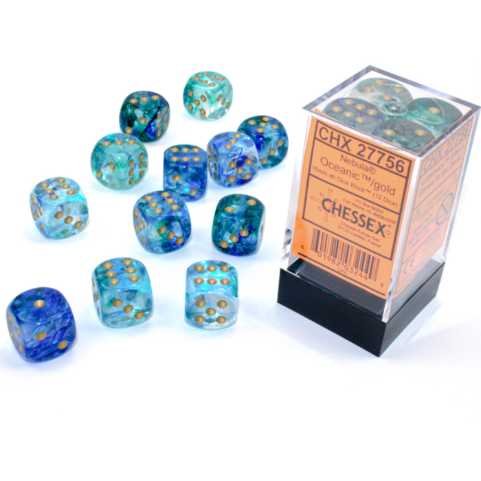 Chessex 12d6 Dice Block (16mm): Nebula (Assorted Colours)