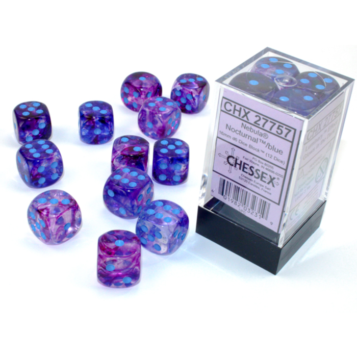 Chessex 12d6 Dice Block (16mm): Nebula (Assorted Colours)