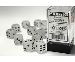 Chessex 12d6 Dice Block (16mm): Frosted (Assorted Colours)