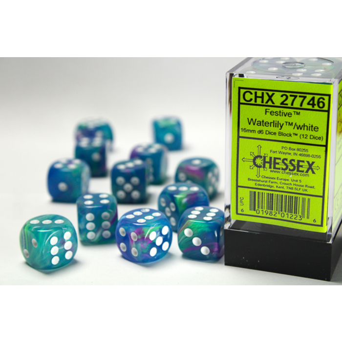 Chessex 12d6 Dice Block (16mm): Festive (Assorted Colours)