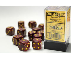 Chessex 12d6 Dice Block (16mm): Speckled (Assorted Colours) Mercury