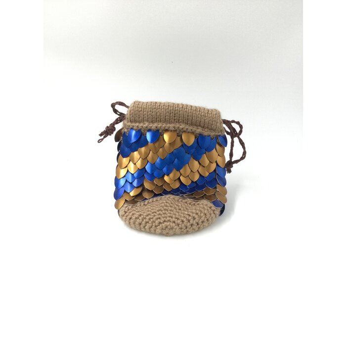 Perfectly Chaotic Designs Knitted Scalemail Dice Bag