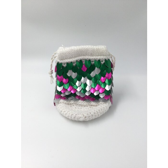 Perfectly Chaotic Designs Knitted Scalemail Dice Bag