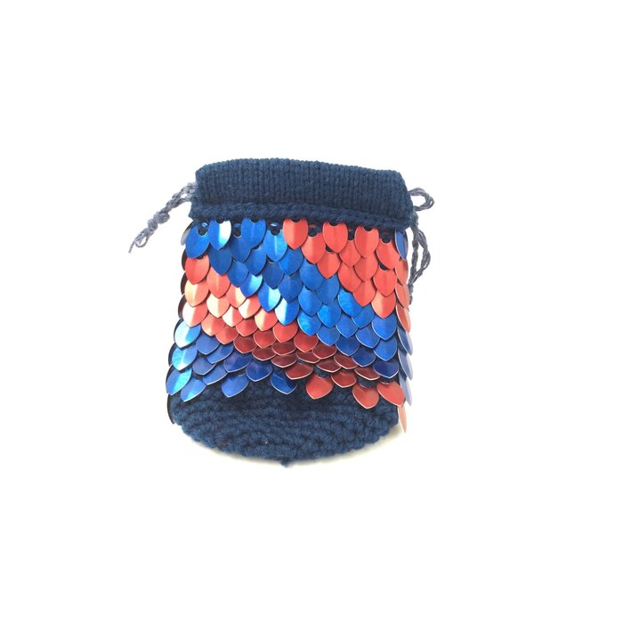Perfectly Chaotic Designs Knitted Scalemail Dice Bag