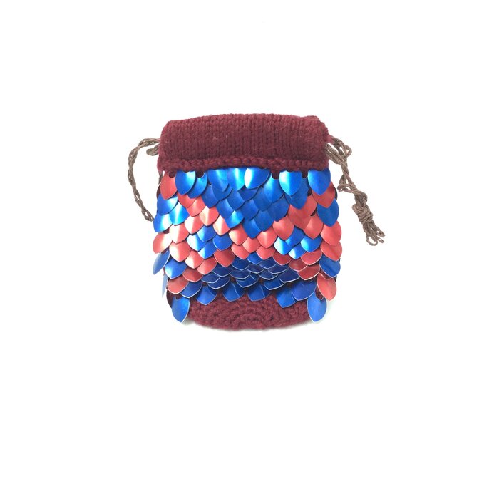 Perfectly Chaotic Designs Knitted Scalemail Dice Bag