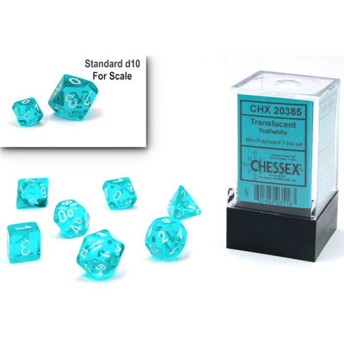 Chessex 7-Piece Mini RPG Dice Set: Translucent
