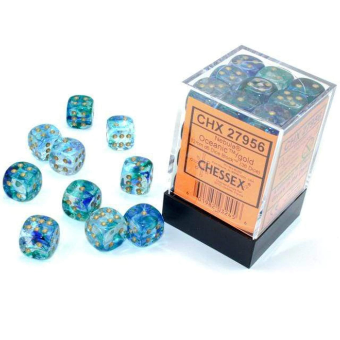Chessex 36d6 Dice Block (12mm): Nebula Luminary (Assorted Colours)