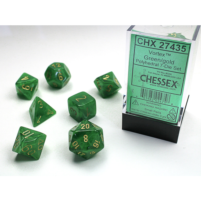 Chessex 7-Piece RPG Dice Set: Vortex (Assorted Colours)