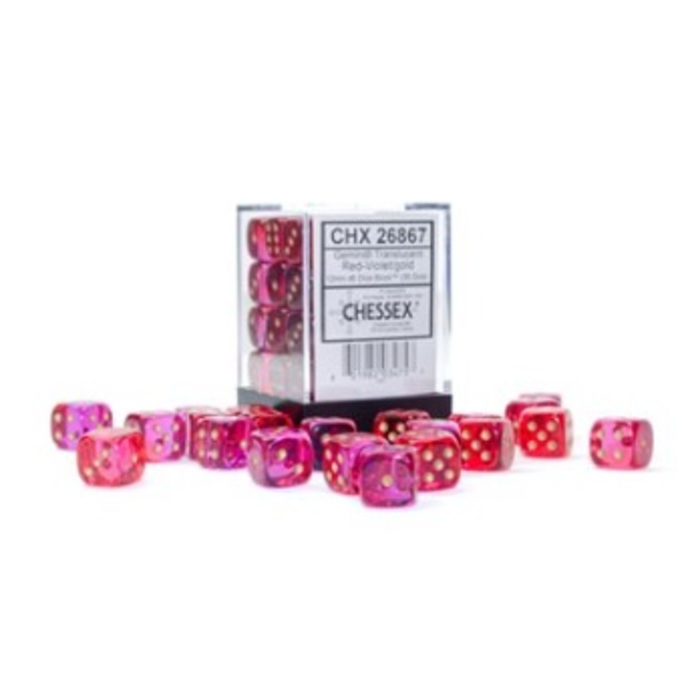 Chessex 36d6 Dice Block (12mm): Gemini Translucent (Assorted Colours)