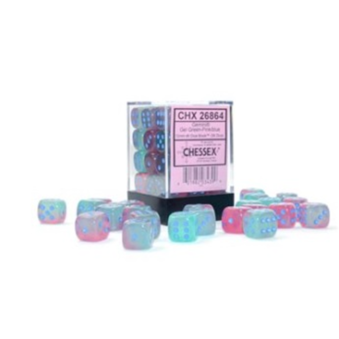 Chessex 36d6 Dice Block (12mm): Gemini Translucent (Assorted Colours)